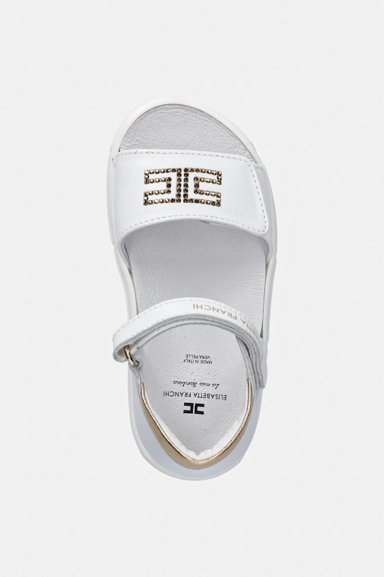 Elisabetta Franchi sandały skórzane dziecięce biały F1A2.E0541