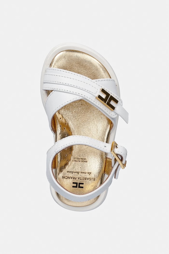 Elisabetta Franchi sandale din piele pentru copii alb F1A2.E0552.21.24
