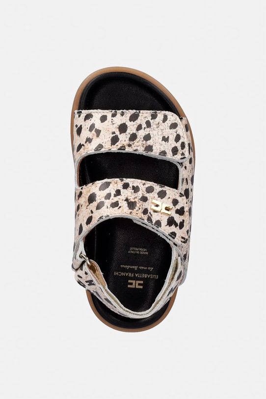 Elisabetta Franchi sandały skórzane dziecięce beżowy F1A2.E0555.25.29