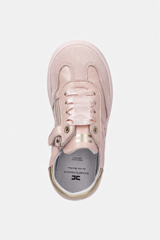 Elisabetta Franchi sneakersy skórzane dziecięce różowy F1A9.E0494