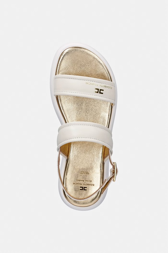 Elisabetta Franchi sandały skórzane dziecięce beżowy F4A2.E0583.30.34