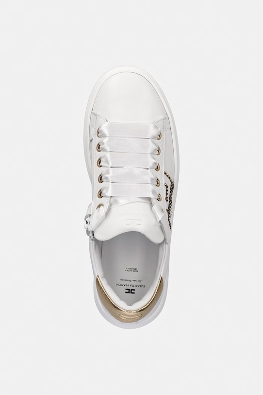 Elisabetta Franchi scarpe da ginnastica per bambini in pelle bianco F4A9.E0504