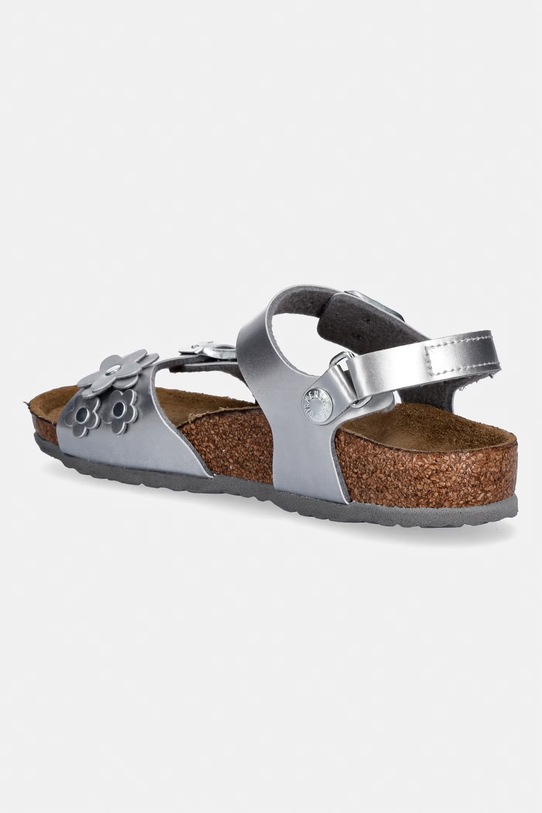 BIMBA Birkenstock sandali per bambini in pelle Rio AS Kids Flowers 1031702.28.35 argento