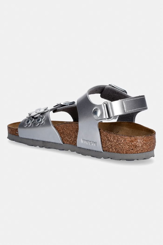 BIMBA Birkenstock sandali per bambini in pelle Rio AS Kids Flowers 1031702.36.39 argento