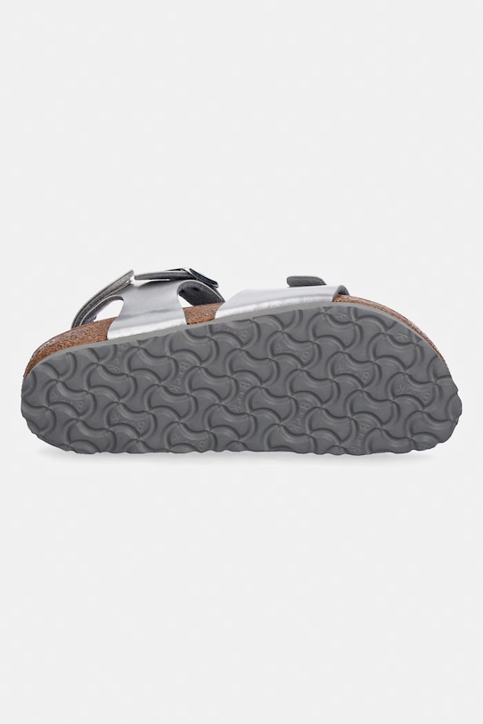 Birkenstock sandali per bambini in pelle Rio AS Kids Flowers 1031702.36.39 argento