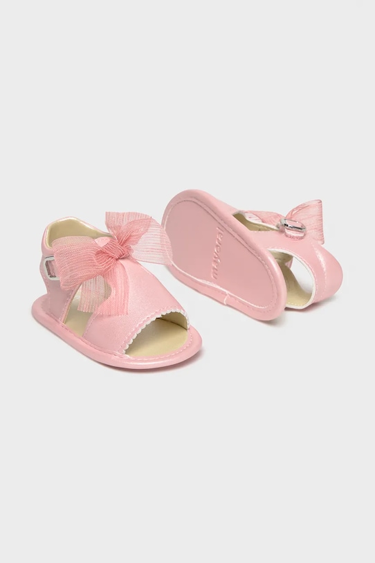 Βρεφικά παπούτσια Mayoral Newborn απομίμηση λείου δέρματος ροζ 9084.G.1L.Newborn.PPY2