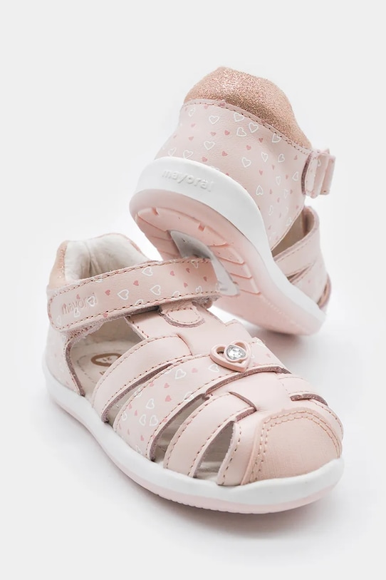 Mayoral sandały skórzane dziecięce różowy 41719.21B.Baby.PPY2