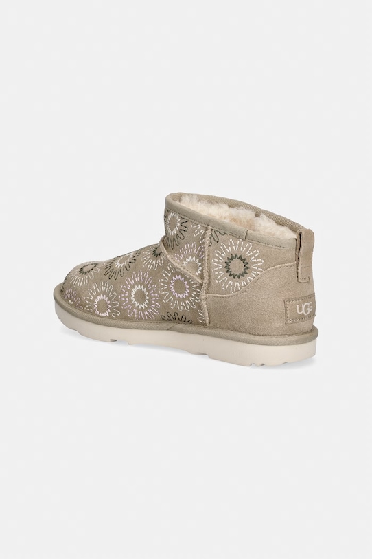 Дівчинка Дитячі замшеві зимові черевики UGG KIDS' CLASSIC ULTRA MINI SUN STITCH 1175211K бежевий