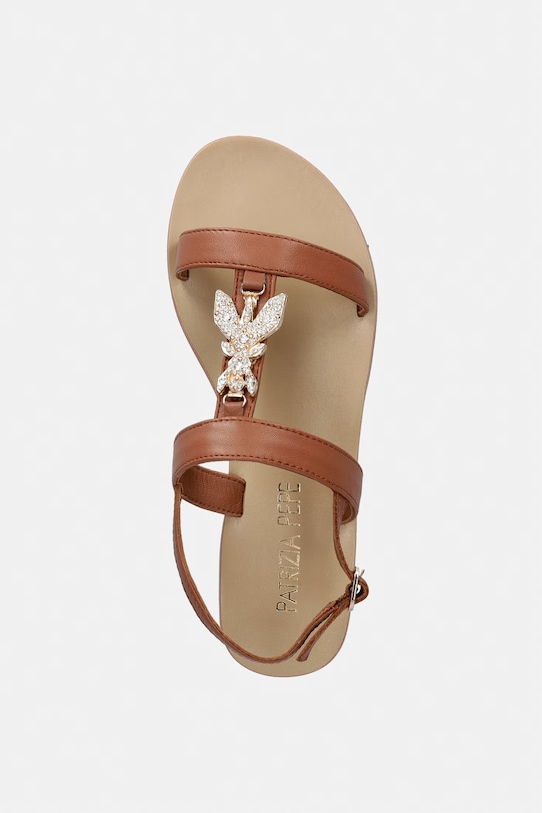 Patrizia Pepe sandały dziecięce skórzane beżowy PPJ402