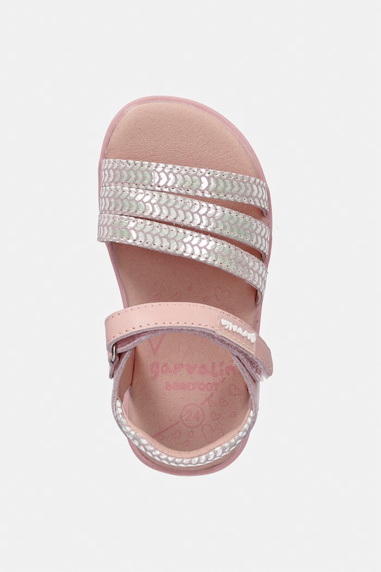 Garvalin sandały dziecięce skórzane różowy 262433