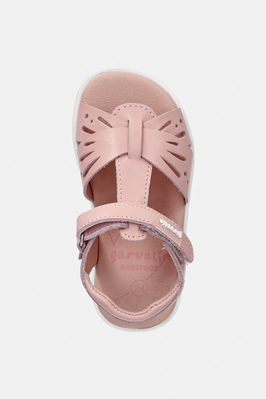 Garvalin sandały dziecięce skórzane różowy 262434