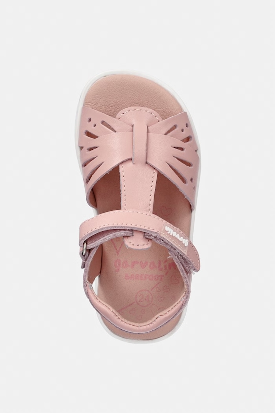 Garvalin sandały dziecięce skórzane różowy 262434