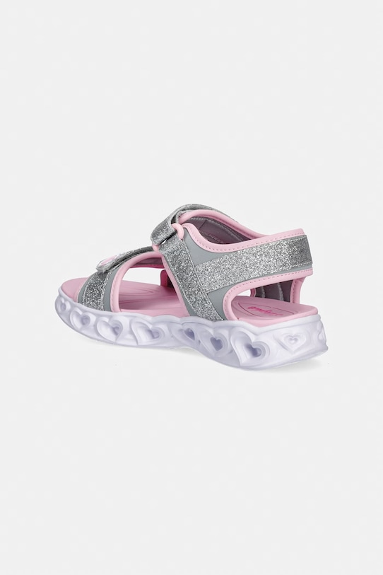 Dziewczynka Skechers sandały dziecięce HEART LIGHTS SANDALS-SUGAR SP 303114L srebrny