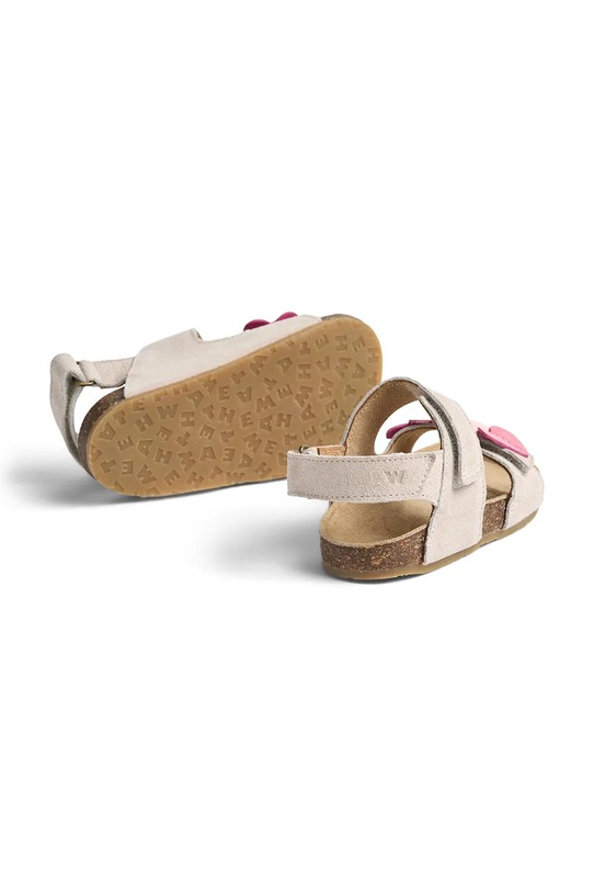 Dziewczynka Wheat sandały z odkrytą piętą dziecięce zamszowe WF631.01 beżowy