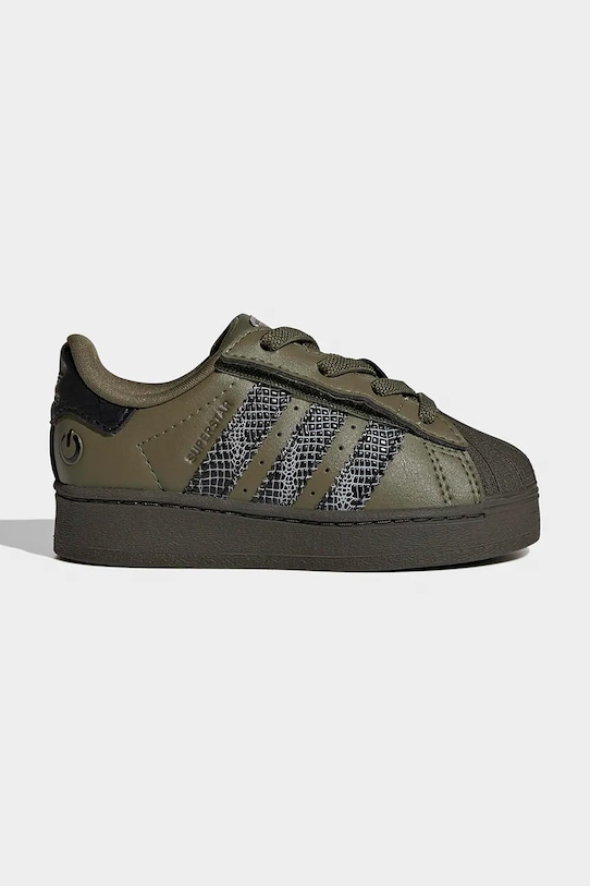 Otroške superge adidas Originals SUPERSTAR LED LIGHTS Zrnato usnje zelena IH6391