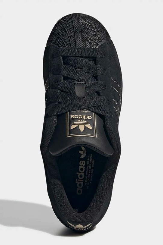 Παιδικά δερμάτινα sneakers adidas Originals SUPERSTAR II JP9429 μαύρο