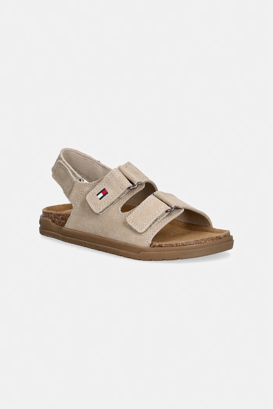 Tommy Hilfiger gyerekszandál velúrból bézs T3X2.34394.22.34