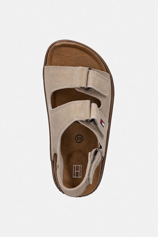 Tommy Hilfiger gyerekszandál velúrból bézs T3X2.34394.22.34
