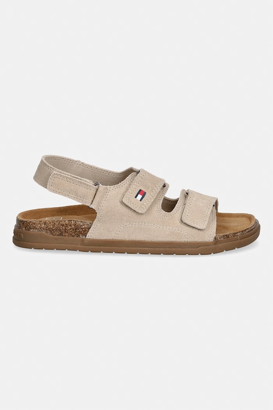 Tommy Hilfiger sandały zamszowe dziecięce T3X2.34394.35.41 beżowy SS26