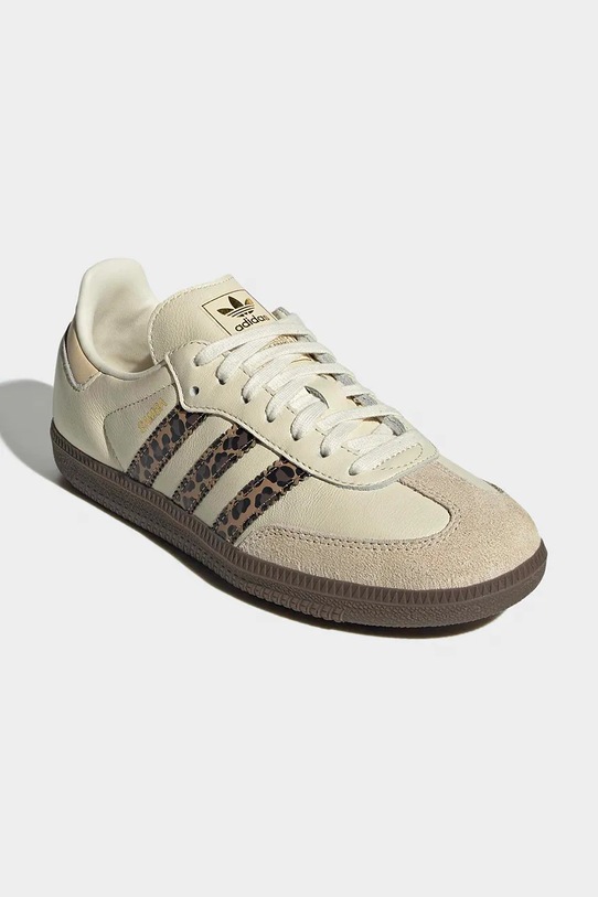 Παιδικά δερμάτινα sneakers adidas Originals SAMBA OG δέρμα σαμουά μπεζ JQ5874