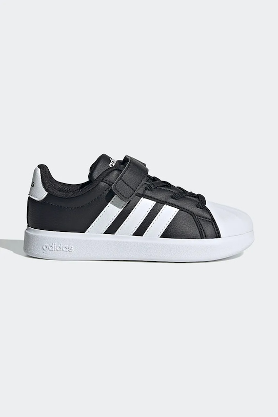 Παιδικά sneakers adidas STREETTALK απομίμηση λείου δέρματος μαύρο JQ8593