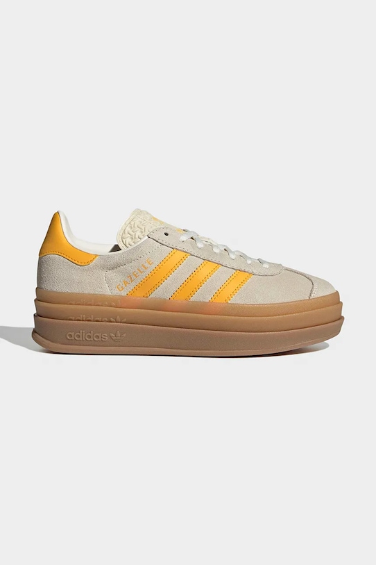 Detské tenisky adidas Originals GAZELLE BOLD semišová koža béžová IH6458
