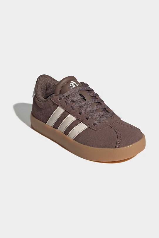 adidas sneakers de piele întoarsă pentru copii VL COURT 3.0 KJ1801 maro SS26
