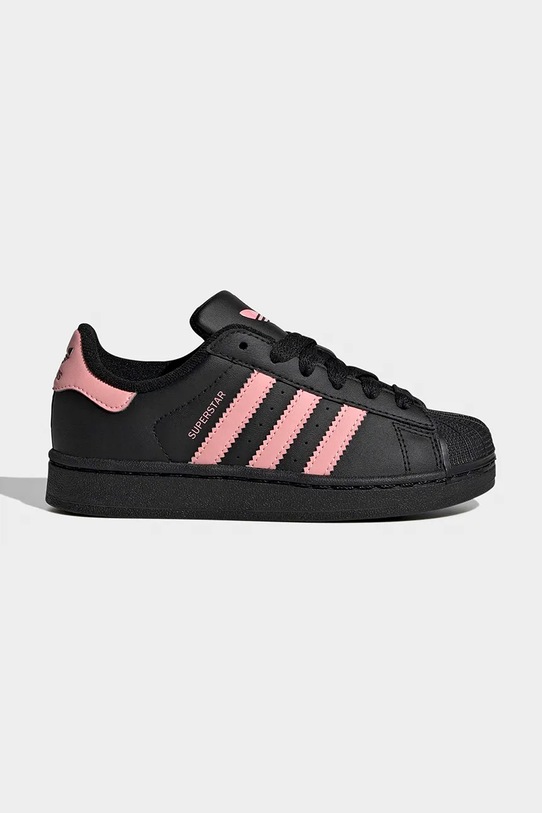 adidas Originals sneakersy dziecięce SUPERSTAR II syntetyczny czarny JP9445