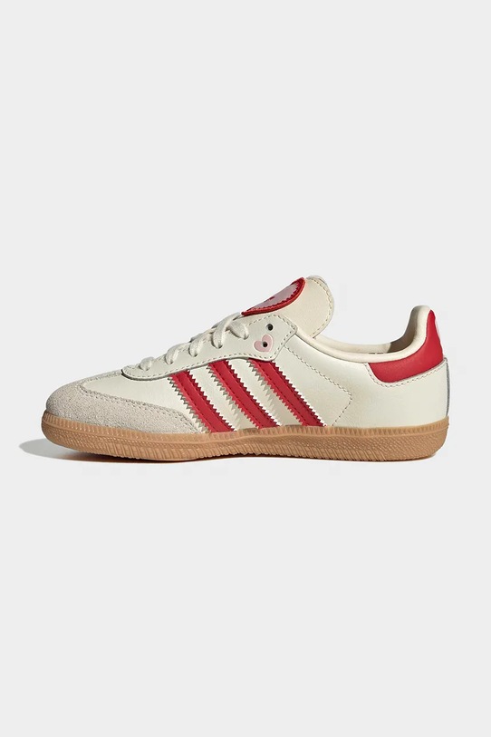 adidas Originals sneakersy skórzane dziecięce SAMBA OG beżowy KI6681
