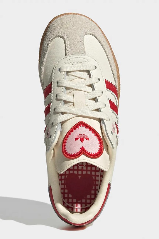 adidas Originals sneakersy skórzane dziecięce SAMBA OG KI6681 beżowy