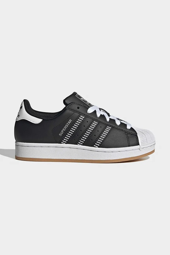 adidas Originals sneakersy dziecięce SUPERSTAR II skóra powlekana czarny HQ0029
