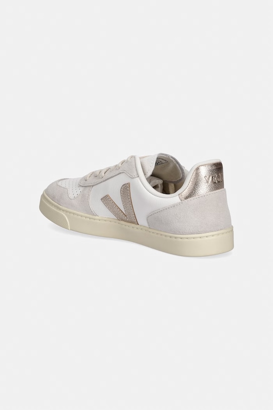 Chłopiec Veja sneakersy skórzane dziecięce Small V-10 Laces CX0520620C.36.39 beżowy