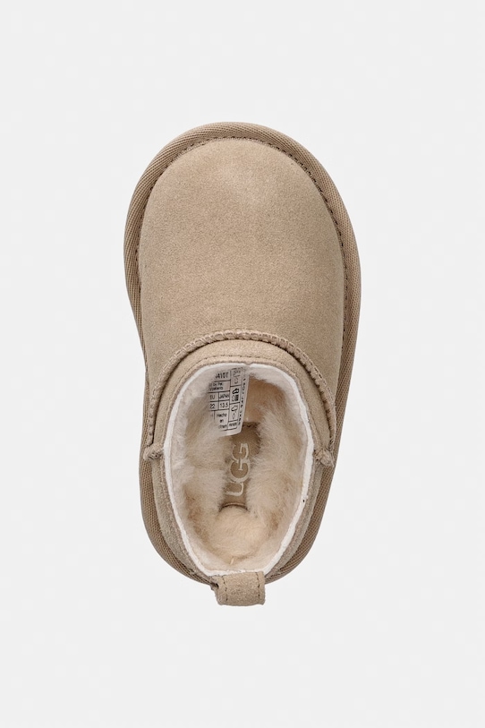 Дитячі замшеві зимові черевики UGG CLASSIC MICRO бежевий 1174410T
