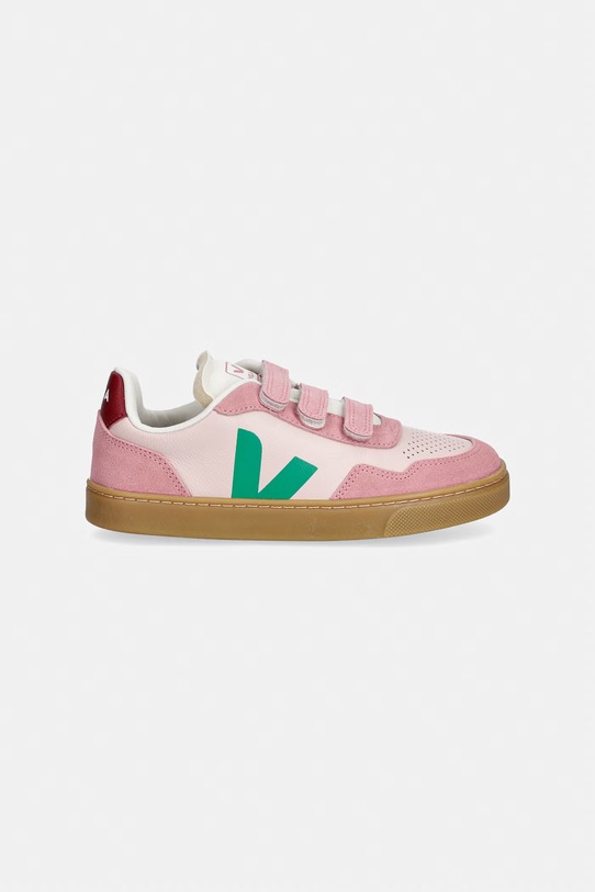 Veja Small V-90 sneakersy dziecięce skórzane SX2021515C.28.35 różowy SS26