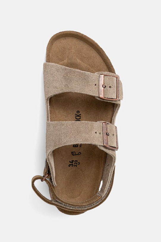Birkenstock sandały dziecięce zamszowe beżowy 1029465