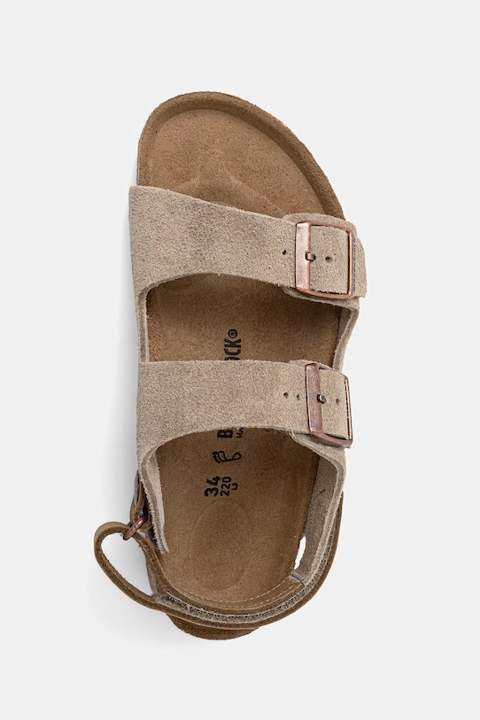 Birkenstock sandały dziecięce zamszowe beżowy 1029465