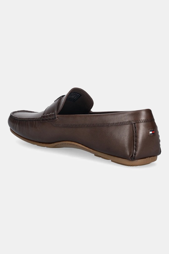 Obuwie Tommy Hilfiger mokasyny skórzane HARDWARE DRIVER SHOE FM0FM05838 brązowy