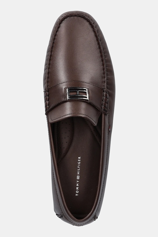 Tommy Hilfiger mokasyny skórzane HARDWARE DRIVER SHOE brązowy FM0FM05838