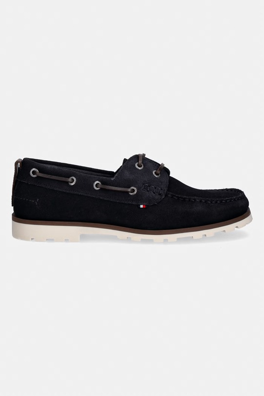 Tommy Hilfiger mokasyny męskie zamszowe HILIFGER LIGHT SDE BOAT SHOE FM0FM05747 granatowy SS26