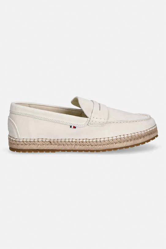 Tommy Hilfiger espadryle męskie zamszowe FLEXIBLE HILFIGER SDE ESPADRILLE FM0FM05794 beżowy SS26