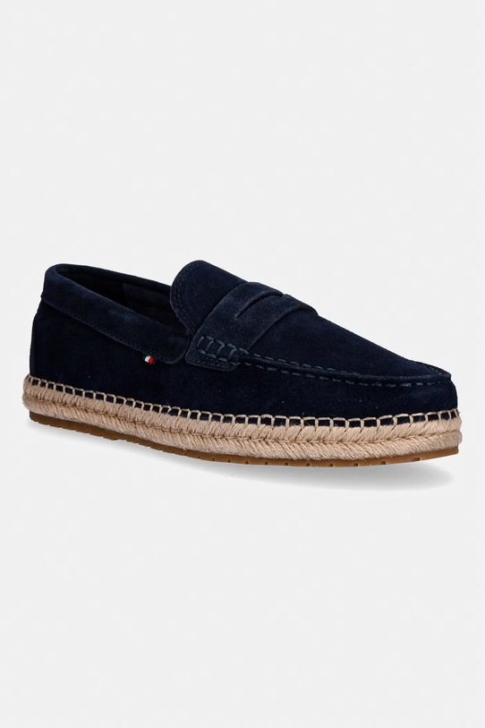 Tommy Hilfiger espadryle męskie zamszowe FLEXIBLE HILFIGER SDE ESPADRILLE granatowy FM0FM05794