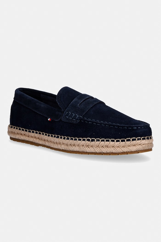 Tommy Hilfiger espadryle męskie zamszowe FLEXIBLE HILFIGER SDE ESPADRILLE granatowy FM0FM05794
