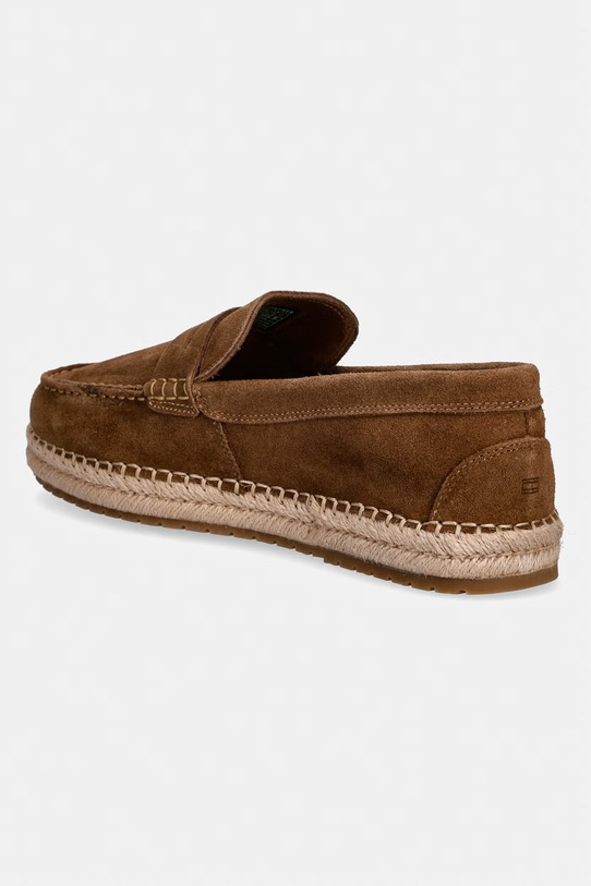 Obuwie Tommy Hilfiger espadryle męskie zamszowe FLEXIBLE HILFIGER SDE ESPADRILLE FM0FM05794 brązowy