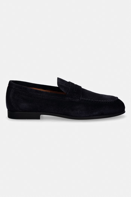 Tommy Hilfiger loafersy damskie zamszowe FLEXIBLE SLIM SUEDE LOAFER FM0FM05745 granatowy SS26