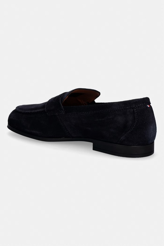 Obuwie Tommy Hilfiger loafersy damskie zamszowe FLEXIBLE SLIM SUEDE LOAFER FM0FM05745 granatowy