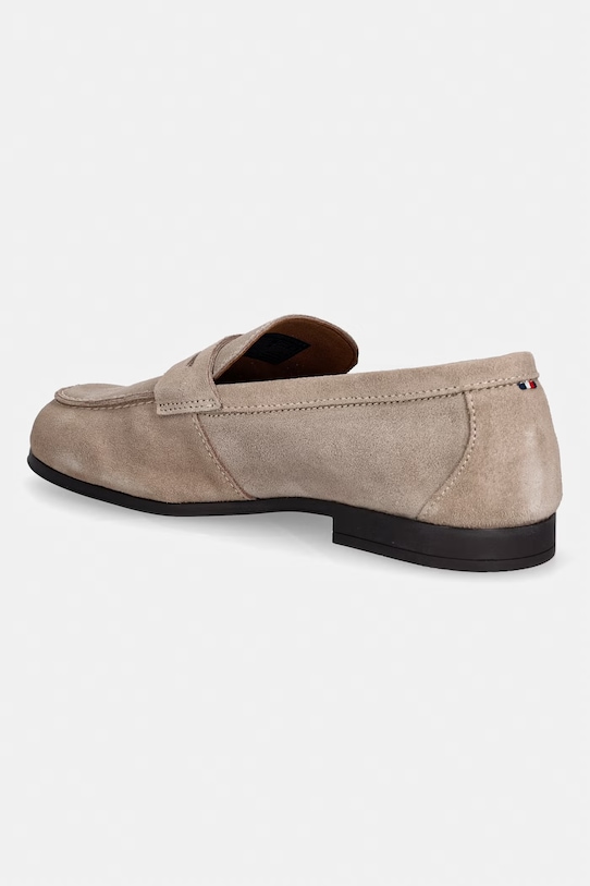 Obuća Tommy Hilfiger mokasinke za žene od brušene kože FLEXIBLE SLIM SUEDE LOAFER FM0FM05745 bež