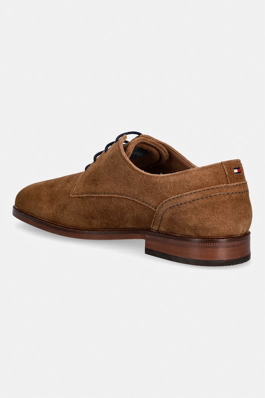 Încălțăminte Tommy Hilfiger pantofi bărbați din piele întoarsă HILFIGER SUEDE DRESS SHOE FM0FM05776 maro