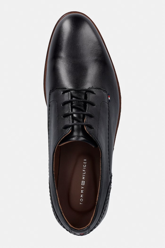Tommy Hilfiger polobotky pánské kožené HILFIGER LEATHER DRESS SHOE černá FM0FM05777