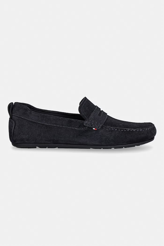 Pánske semišové mokasíny Tommy Hilfiger CORE HILFIEGR SUEDE DRIVER FM0FM05789 tmavomodrá SS26