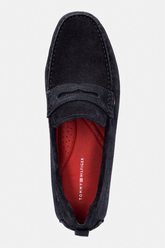Pánske semišové mokasíny Tommy Hilfiger CORE HILFIEGR SUEDE DRIVER tmavomodrá FM0FM05789